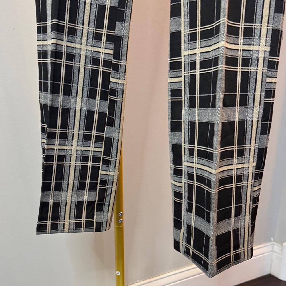 New York & Company pull on Plaid checkered high waist trousers Pants NEW L - Picture 7 of 15